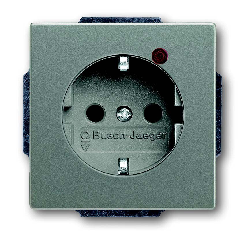 Busch-Jaeger Busch-Jaeger Steckdose 1-fach grau glänzend Unterputz IP20 Protector 2310EUGL/VA-803-11 ÜSS