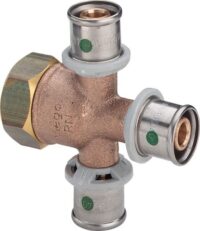 Rotguss-Verteiler SANFIX-P 2126.08 16x3/4 3-fach, 458164, mit Verschraubung