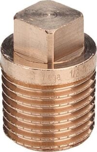 Rotguss-Stopfen 3291 1/2" DVGW, mit Vierkant