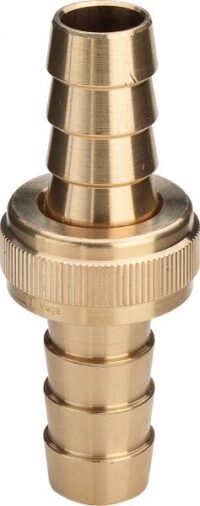 Schlauchverschraubung 3/8"x1/2" doppelt, flachdichtend, messing, blank
