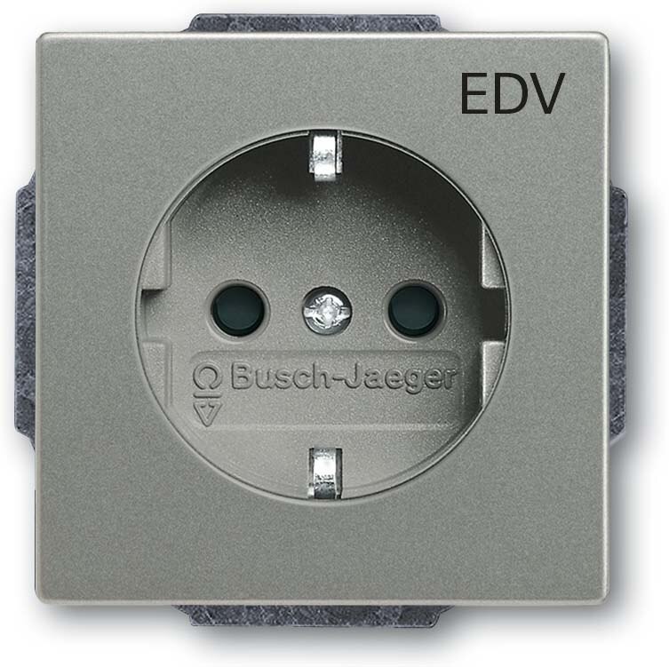 Busch-Jaeger Busch-Jaeger Steckdose 1-fach grau metallic Unterputz solo 20 EUCKS/DV-803 mit BS EDV IP20