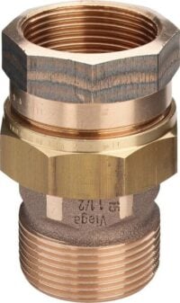 Rotguss-Rohrverschraubung 3331 1/2" mit Innen-und Außengewinde, flachdi DVGW