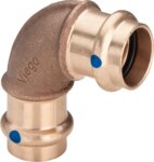 Viega Bogen 90 Grad mit SC Sanpress 2216LF in LABS-frei in 54mm Rotguss