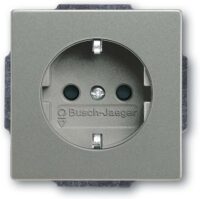 Busch-Jaeger Steckdose 1-fach grau metallic Unterputz solo 20 EUCBLI-803 mit OL mit BS IP20