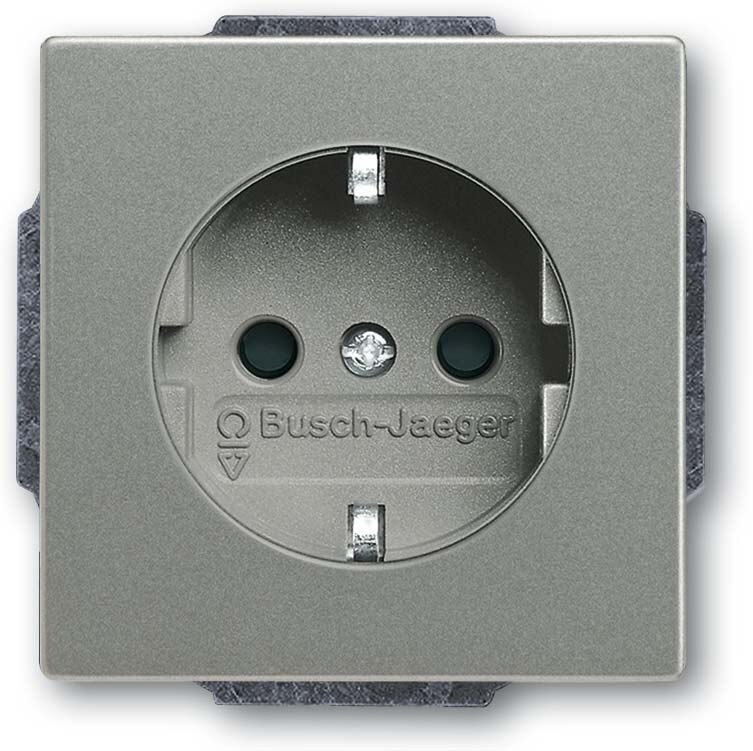 Busch-Jaeger Busch-Jaeger Steckdose 1-fach grau metallic Unterputz solo 20 EUCBLI-803 mit OL mit BS IP20