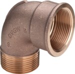 Rotguss-Winkel 3092 11/4" 90 Grad, mit 1 Muffe, DVGW