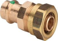 Übergangsstück VIEGA 2213, 288068 aus Rotguss, 16x15mm mit Klemmverschraubg.