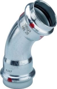 Bogen PRESTABO 45 Grad 1126, 558260 15mm, aus unlegiertem Stahl