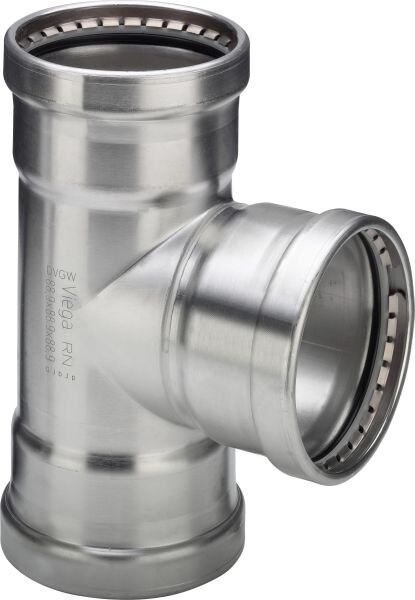 Viega T-Stück mit SC Sanpress Inox 2318XLLF in LABS-frei in108,0x22x108,0mm