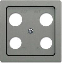 Busch-Jaeger Zentralplatte Ant dose 4-fach solo 1743-04-803 grau Schraubbefestigung