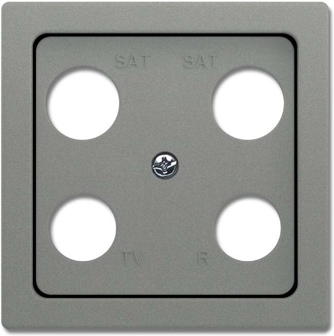Busch-Jaeger Busch-Jaeger Zentralplatte Ant dose 4-fach solo 1743-04-803 grau Schraubbefestigung