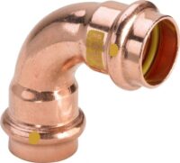 Bogen PROFIPRESS-G 2616 54mm 90 Grad 345525, aus Kupfer, für Gas