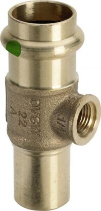 T-Stück SANPRESS Nr.2217.4, 705602 18x1/4x18mm aus Rotguss mit Einsteckende