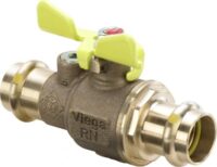 Gas-Kugelhahn VIEGA 2671, 587444 22mm, Rotguss, mit Pruefoeffnung