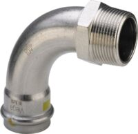 Bogen SANPRESS INOX G 0214 90 Gr. 18x1/2 486006 mit Außengewinde, Edelstahl rostfrei