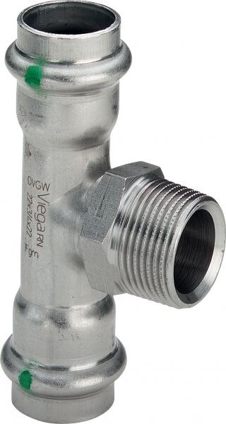 T-Stück SANPRESS INOX 2317.1 445980 22x3/4x22mm, a nichtrostendem Stahl, AG