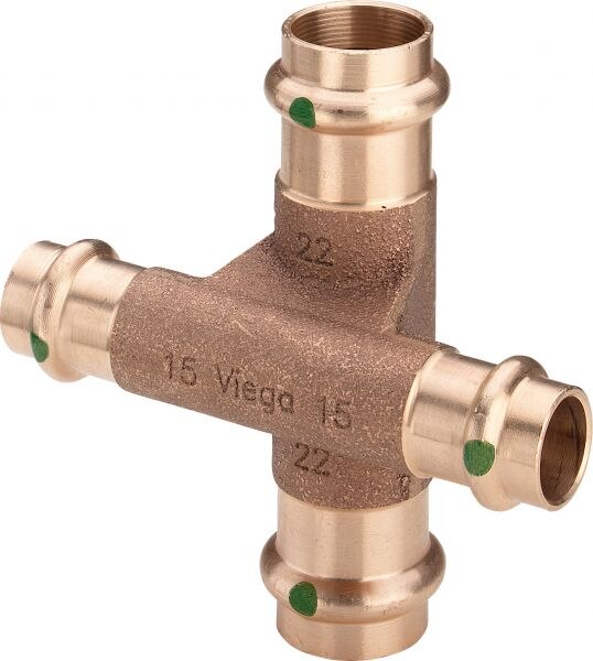Kreuzstück PROFIPRESS 2248 15 x 15, aus Rotguss, für Heizung
