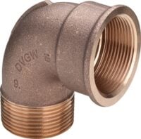 Rotguss-Winkel 3092 2" 90 Grad, mit 1 Muffe, DVGW