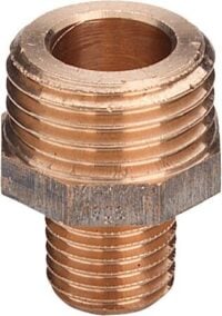 Rotguss-Gewindestutzen 3247 11/4x3/4, mit Mehrkant, beiderseits AG
