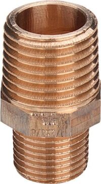 Rotguss-Doppelnippel 3245 11/2x11/4" DVGW, reduziert, mit Mehrkant