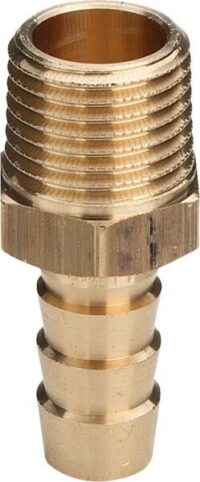 Schlauchtuelle aus Messing 1/4"x1/4" mit Außengewinde blank