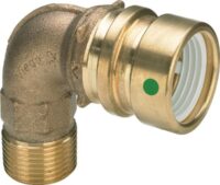 Viega Bogen 90 Grad mit SC Geopress 9614TW in 63mm x R1 1/2 Rotguss