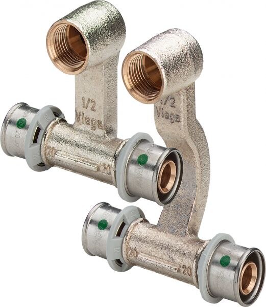 Viega Sockelleisten Hz-Anschluss Stck VIEGA 2173 409340, 20x1/2" Messing vernickelt