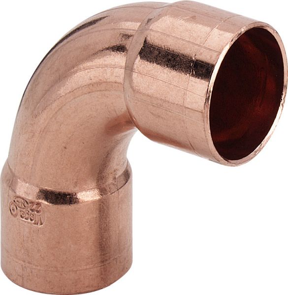 Kupfer-Bogen 95002 A 28mm, mit 2 Muffen, p.Stueck