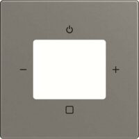 Busch-Jaeger Zentralplatte Radio 1-fach grau 8252-803-101 Klemmbef mit Aufdruck