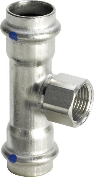 Viega T-Stück mit SC Sanpress Inox 2317.2LF in LABS-frei in 35mmxRp1/2x35mm