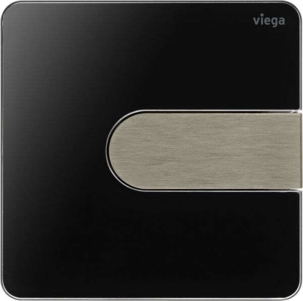 Viega Urinal Betätigungsplatte VfS 23 8613.2 Acryl tiefschwarz/edelstahlfarben