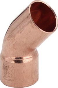 Kupfer-Bogen 95040 45 Grad, 15mm, mit 1 Muffe, p.Stueck