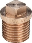 Viega Stopfen 3290 mit Vierkant und Rand in R1/8 Rotguss