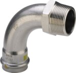 Bogen SANPRESS INOX G 0214 90 Gr. 22x3/4 486020 mit Außengewinde, Edelstahl rostfrei
