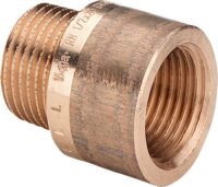 Bild vom Produkt: Rotguss-Verlaengerung 3525 DVGW 1/2"x30mm,m.kon.AG u.zyl.IG,Innenvierk.