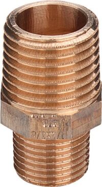 Bild vom Produkt: Rotguss-Doppelnippel 3245 3/4x1/2" DVGW, reduziert, mit Mehrkant