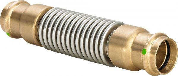 Axial-Kompensator VIEGA 2251, 690250 15mm mit Pressverbindern aus Rotguss