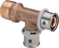 Rotguss-T-Stück SANFIX-P 2126.4, 303297 3/4x16x16mm, aus Rotguss, mit AG