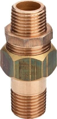 Rotguss-Rohrverschraubung 3334 1" mit 2 Außengewinde, flachdichtend DVGW