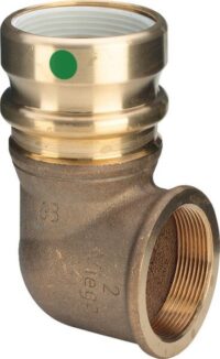 Viega Bogen 90 Grad mit SC Geopress 9614.2TW in 40mm x Rp1 Rotguss