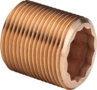 Rotguss-Langnippel 3535 DVGW 3/4" x 60mm mit Innenvielkant
