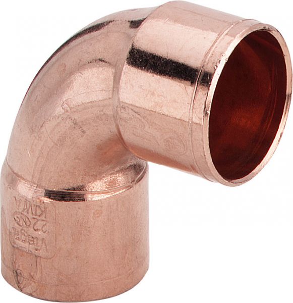 Kupfer-Winkel 95090 22mm, mit 2 Muffen, p.Stueck