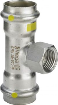 T-Stück SANPRESS INOX G 0217.2 mit IG 22x1/2x22mm 486679 aus Edelstahl rostfrei