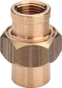 Rotguss-Rohrverschraubung 3340 11/2"DVGW mit 2 Innengewinde, konisch dichtend