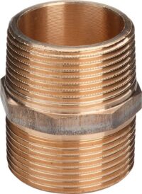 Rotguss-Doppelnippel 3280 1/4" DVGW, mit Mehrkant
