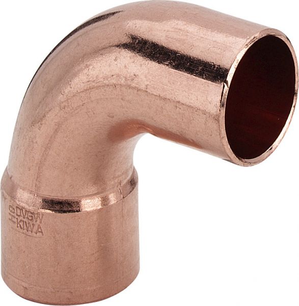 Kupfer-Bogen 95001 A 15mm, mit 1 Muffe, p.Stueck