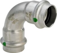 Bild vom Produkt: Bogen SANPRESS INOX 90 Grad 2316 435639 15mm, aus nichtrostendem Stahl