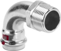 Viega Bogen 90 Grad mit SC Prestabo 1114 in 22mm x R1/2 Stahl verzinkt