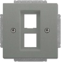 Busch-Jaeger Zentralplatte Mod-Jack 2-fach solo 2561-02-803 grau Schraubbefestigung