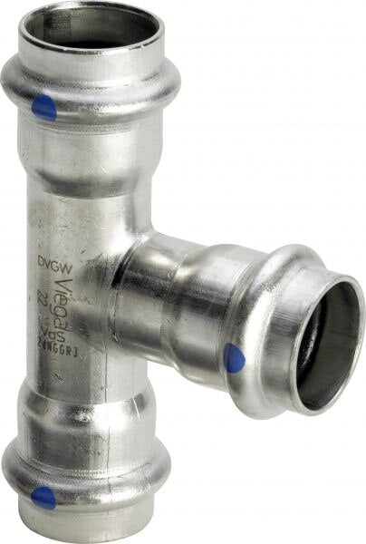 Viega T-St&uuml;ck mit SC Sanpress Inox 2318LF in LABS-frei in 28x18x18mm
